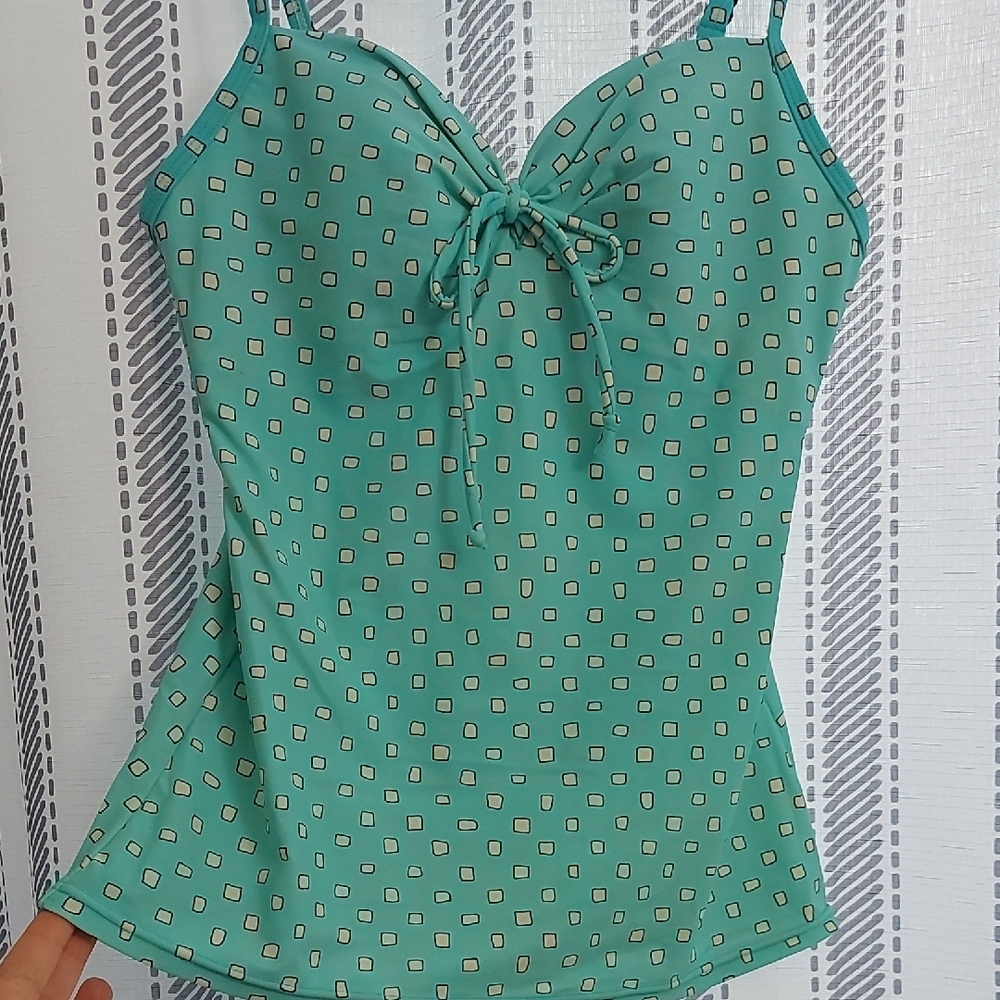 Mint Green Geometric Pattern Tankini